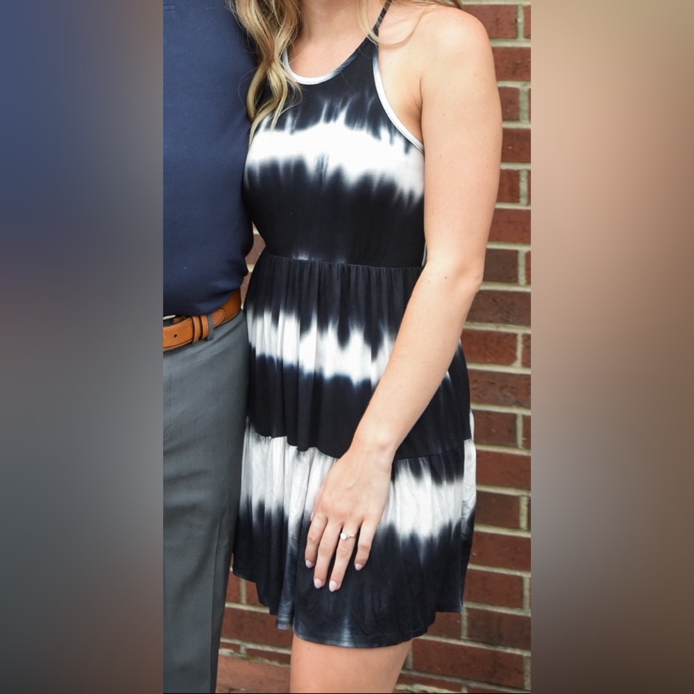 Olivia Rae Black and White Halter Sundress
